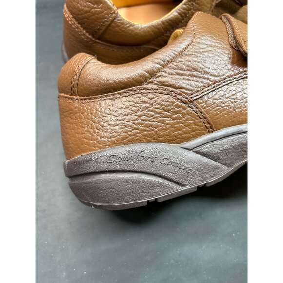 Dr Comfort Brown Leather Hook & Loop Shoes Men’s 10.5W Comfort Fit Durable Sole main image 4